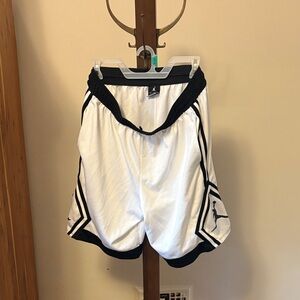 Jordan Dri-Fit White and Black Basketball Shorts XL